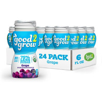 Good2Grow Organic Low Sugar Grape Juice 24-Pack Of 6-Ounce Bpa-Free Juice Bottles, Non-Gmo And Usda Certified Organic With 75% Less Sugar. Spill Proof Tops Not Included (Pack Of 24)