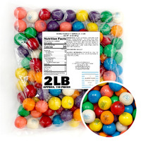 1 Inch Gumballs For Gumball Machine, Approx. 110 Pieces, 2Lb Bulk Bag, Large Gumballs, Dubble Bubble Assorted Fruit Flavored Bubble Gum, Gumball Machine Refills