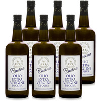 Roi Extra Virgin Olive Oil From Italy - Cucina Ligurian Olive Oil From Italy, First Cold Pressed, Pure, Polyphenol Rich Evoo, 34 Fl Oz (1 Liter), Pack Of 6