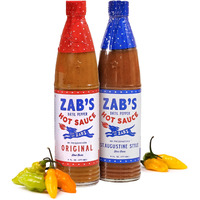 Zab's Datil Pepper Hot Sauce 2-Pack Bundle (Original And St. Augustine Style 6Oz) Signature Slow Burn From Rare Datil Peppers | Keto Friendly & Vegan