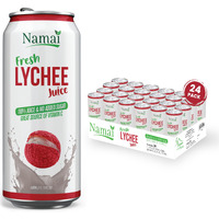 Namai Pure Lychee Fruit Juice, No Added Sugar, 24-Pack