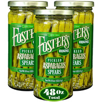 Foster's Pickled Asparagus- Original- 16Oz (3 Pack) - Pickled Asparagus Spears In A Jar - Traditional Pickled Vegetables Recipe For 30 Years - Fat Free Pickled Asparagus- Preservative Free And Fresh