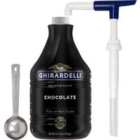 Ghirardelli Black Label Chocolate Sauce 87.3 Ounce With Ghirardelli Pump And Spoon