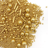 Sprinkles Gold Pearl Sugar Candy Mix Size, Nut Free, Baking Cake Decorations Cupcake Toppers Cookie Decorating Ice Cream Celebrations Shaker Jar Wedding Shower Party (120G/4.2Oz)