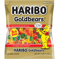 Haribo Gummi Candy, Original Goldbears Gummy Bears, 3 Pound Party Size Bag, Delicious Soft & Chewy Sweet Snacks, Assorted Fruity Flavors