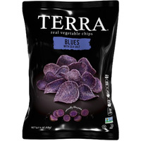 Terra Vegetable Chips, Blues Chips With Sea Salt, 1 Oz (Pack Of 24)