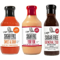 G Hughes Sugar Free Asian Sauces Variety Pack - Stir Fry Sauces And Dressings, Gluten Free Dipping Sauces, Keto Friendly - Sweet & Sour, Yum Yum, & General Tso Sauce (3 Pack)