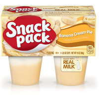 Snack Pack Banana Cream Pie Pudding Cups, 4 Count, 12 Pack