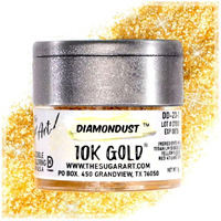 10K Gold Edible Glitter For Drinks, Cocktails, Cake Decorating, Strawberries, Chocolates & More | No Taste | 4G | 100% Food-Safe | Kosher, Vegan, Gluten & Nut Free | Diamondust By The Sugar Art