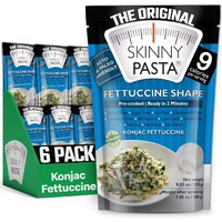 Skinny Pasta 9.52 Oz - Shirataki Noodles The Only Odor Free 100% Konjac Noodle - Keto & Paleo Friendly - Carb Free - Low Calorie Food (Fettuccine Shape - 6 Pack)