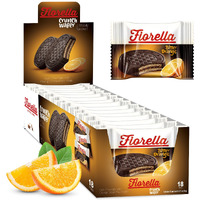 Fiorella Dark Chocolate Crunch Wafer Cookies - Delicious Chocolate Covered Crispy Thin Wafers With Layers Of Dark Chocolate W/Orange Cream Filling, Individually Wrapped, Perfect For Snacks, (Pack Of 18)