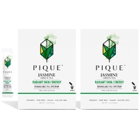 Pique Organic Jasmine Green Tea Crystals - Vitalizing Antioxidants For Immune Support, Radiant Skin, Calm Energy, Fresh Aroma Jasmine Petals - 28 Single Servings (2 Pack)