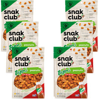 Snak Club Tajin Peanuts, Roasted Nuts With Chili And Lime Seasoning, Mild, Gluten-Free, Kosher Snacks, No Artificial Colors Or Flavors, No Preservatives, 5 Oz Resealable Bags, 6 Pack