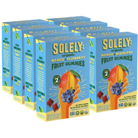 Solely - Organic Mango & Blueberry Whole Fruit Gummies (Pack Of 8 Boxes, 5 Bags Per Box) - Real Fresh Fruit - Healthy Snacks For Adults & Kids - Non Gmo, Vegan Snacks, Shelf Stable - 40 Bags (3.5 Oz)