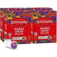 Community Coffee Mardi Gras King Cake Flavored 96 Count Coffee Pods, Medium Roast, Compatible With Keurig 2.0 K-Cup Brewers, 24 Count (Pack Of 4)