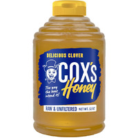 Cox's Honey 100% Pure, Raw Unfiltered Clover Honey, Rich In Nutrients, Family Owned Apiary, 32 Oz Bottle