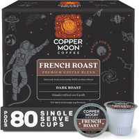 Copper Moon Single Serve Coffee Pods For Keurig K-Cup Brewers, Dark Roast, French Roast Blend, 80 Count