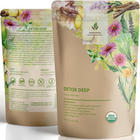 Organic Dandelion Root Detox Loose Leaf Tea, Herbal, Caffeine-Free, Ksa Kosher, Ayurvedic With Lemongrass, Peppermint, Echinacea - 4 Oz (1 Pack)