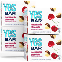 The Yes Bar - Macadamia Chocolate - Plant Based Protein, Decadent Snack Bar - Vegan, Paleo, Gluten Free, Dairy Free, Low Sugar, Healthy Snack, Breakfast, Low Carb, Keto Friendly (24 Count)
