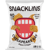 Snacklins Plant Based Crisps Chesapeake Bay - Gluten Free, Grain Free, 100% Kosher, Vegan Healthy Snacks, Crunchy Puffed Snack, Only 90 Calories Per Bag - .9Oz Bag (Case Of 12)