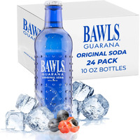 Bawls Guarana Original, Bawls Guarana Drink, Guarana Soda, Guarana Fueled Soda For Energy, High Energy Caffeinated Drink, 10Oz 24 Pack Glass Bottles
