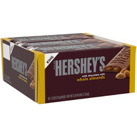 Hershey's Milk Chocolate With Whole Almonds Candy Bars, 2.6 Oz (18 Count)