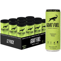 New G.O.A.T. Fuel Energy Drink - Sugar-Free Pre-Workout Energy- Increase Mental And Physical Performance - With Cordyceps Mushrooms, Bcaas And Electrolytes (Pack Of 12) (Tropical Berry)