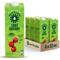 Revl Fruits 100% Juice, No Added Sugar, Tart Cherry, 32 Fl Oz. Carton (Pack Of 6)