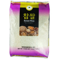 Rom America Sweet Sticky Glutinous Short Grain White Rice For Asian Cooking And Desserts - Thai Mango Sticky Rice, Sweets, Pudding, Tteok Rice Cake, Mochi, Coconut Rice - ?? - 4 Pound (Pack Of 1)