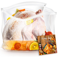 Brining Bags For Turkey, 3 Pack, 26""  22"", Extra Large Turkey Brine Bag Holds Up 35Lb, Thickened Brining Bag With 3 Cotton Strings, Double Zip-Lock Seal Brine Bags For Turkey, Chicken, Beef, Pork, Ham