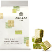 Osulloc Green Tea Wafers Cookies (3.52Oz, 100G) | Korean Matcha Flavored Snacks | Asian Snacks, Premium Tea Food