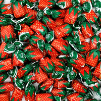 Strawberry Filled Hard Candy - 1 Pound Individually Wrapped Arcor Strawberry Bon Bons Candy - Bulk Bag