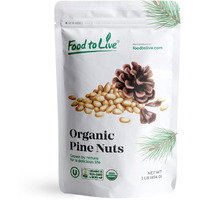 Food To Live Organic Pine Nuts, 1 Pound - Non-Gmo, Whole Raw Pignolias, Unsalted, No Shell, Vegan, Kosher, Bulk Snack. Rich In Vitamin E, Protein. Great For Pesto, Salads, Homemade Desserts