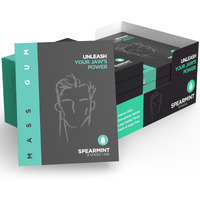 Mass Gum Tough Chewing Gum - Spearmint - Jawline Exerciser - Hard Gum - 10 Packs Of 12 Pieces (120 Total Pieces)