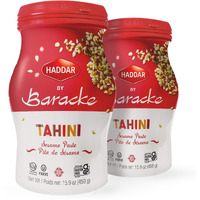 Haddar By Baracke 100% Pure Ground Sesame Tahini 15.9Oz Jar (2 Pack) Just One Ingredient, Gluten Free, Vegan, Keto Friendly, Kosher For Passover (Kitniot)