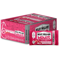 Wiley Wallaby Mini Licorice Bites 3.5 Ounce Classic Gourmet Soft & Chewy Australian Watermelon Licorice Candy Bags, 18 Pack