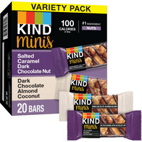Kind Minis Healthy Snack Bar, Dark Chocolate Cherry Cashew, Low Glycemic Index, Gluten Free Bars, 0.7 Oz, (80 Count)