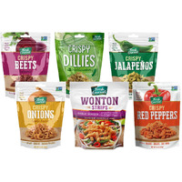 Fresh Gourmet Variety Pack Of Crispy Toppings - Beets, Dillies, Jalapeos, Onions, Wonton Strips, And Red Peppers (6 Flavor Variety Pack)