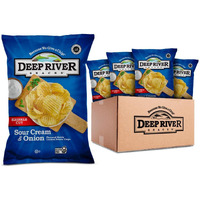 Deep River Snacks Krinkle Cut Chips, Sour Cream & Onion, 2 Ounce (Pack Of 24)