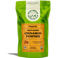 Worldwide Botanicals Organic Cinnamon Powder - Premium Ground Cinnamon Spice - 100% Pure Vietnamese Cinnamon | Sustainably Harvested In Wild Forests | Kosher, 1 Pound (16 Ounces)
