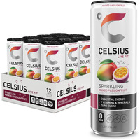 Celsius Sparkling Mango Passionfruit, Functional Essential Energy Drink 12 Fl Oz (Pack Of 12)