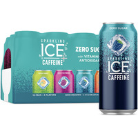 Sparkling Ice +Caffeine Variety Pack, Flavored Sparkling Water, Zero Sugar, With Vitamins And Antioxidants, 16 Fl Oz, 12 Count (Citrus Twist, Black Raspberry, Blue Raspberry, Strawberry Citrus)