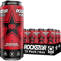 Rockstar Punched Energy Drink, Fruit Punch, 16 Fl Oz (Pack Of 12) (Packaging May Vary)