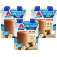 Atkins Chocolate Banana Protein Shake, 15G Protein, Low Glycemic, 4G Net Carb, 2G Sugar, Keto Friendly, 12 Count