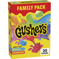 Gushers Fruit Flavored Snacks, Variety Pack, Strawberry And Tropical, Halloween Candy Alternative, 20 Ct