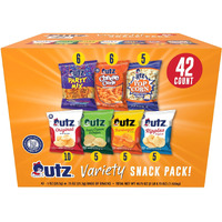 Utz Snack Variety Pack Individual Snacks, Includes Potato Chips, Cheese Curls, Popcorn, And Party Mix, Crunchy Travel Snacks For Lunches, Vending Machines, And Enjoying On The Go (Pack Of 42)