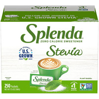 Splenda Stevia Zero Calorie Sweetener, Plant Based Sugar Substitute Granulated Powder, Single Serve Packets With Tray, 250 Count (Pack Of 1)