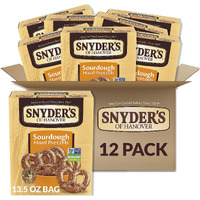 Snyder's Of Hanover Pretzels, Sourdough Hard Pretzels, 13.5 Oz Box (Pack Of 12)
