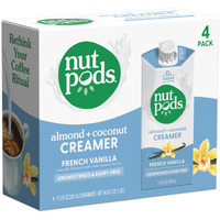 Nutpods French Vanilla Creamer - Unsweetened Non Dairy Made From Almonds And Coconuts - Keto Creamer, Whole30, Gluten Free, Non-Gmo, Vegan, Sugar Free, Kosher (4-Pack)