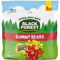 Black Forest Gummy Bears Candy, Made With Real Fruit Juice, Resealable 5-Pound Bulk Bag
